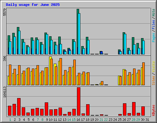 Daily usage for June 2025